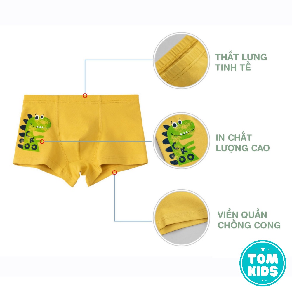 Quần Chíp Bé Trai Chất Liệu Vải COTTON Kháng Khuẩn Co Giãn Đàn Hồi Tốt Họa Tiết Khủng Long Dễ Thương Mã DL-007