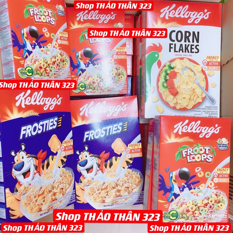Date T10/2024- BÁNH ĂN SÁNG Dinh Dưỡng Kellogg’s FROOT LOOPS Trái Cây