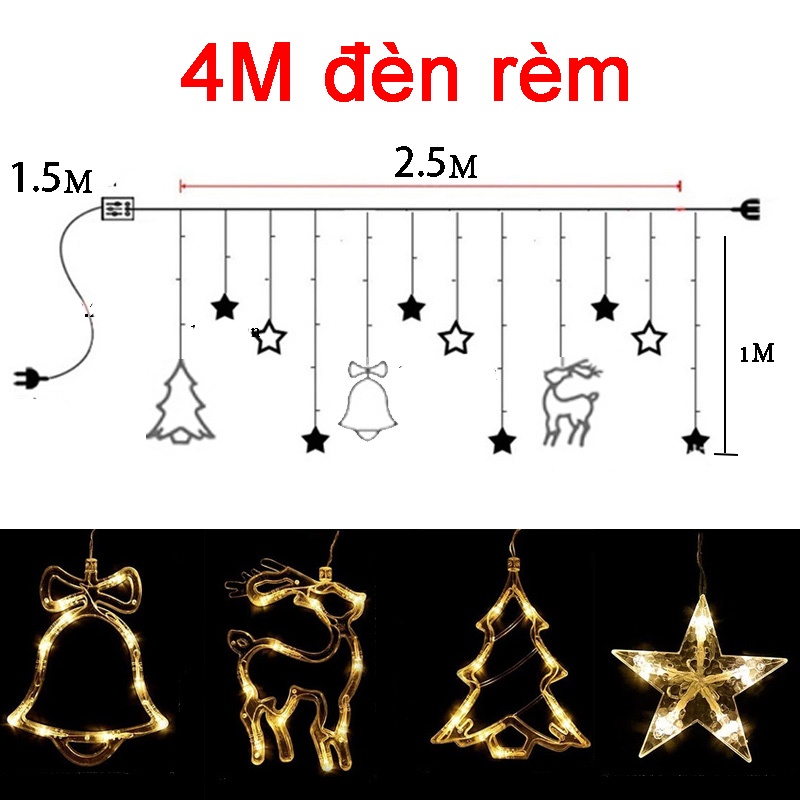 [Hàng sẵn sàng&amp;COD] 138LED 4M đèn trang trí phòng ngủ đèn ngủ ngàn sao mỗi for Rèm Cửa Sổ  Beauty Garden New Year Decor Năm Mới Trang Trí Nhà Cửa(No đèn năng lượng mặt trời)