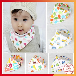 Khăn yếm tam giác cotton 2 lớp có cúc bấm cho bé yêu hàng cao cấp CS01-CHICOMA
