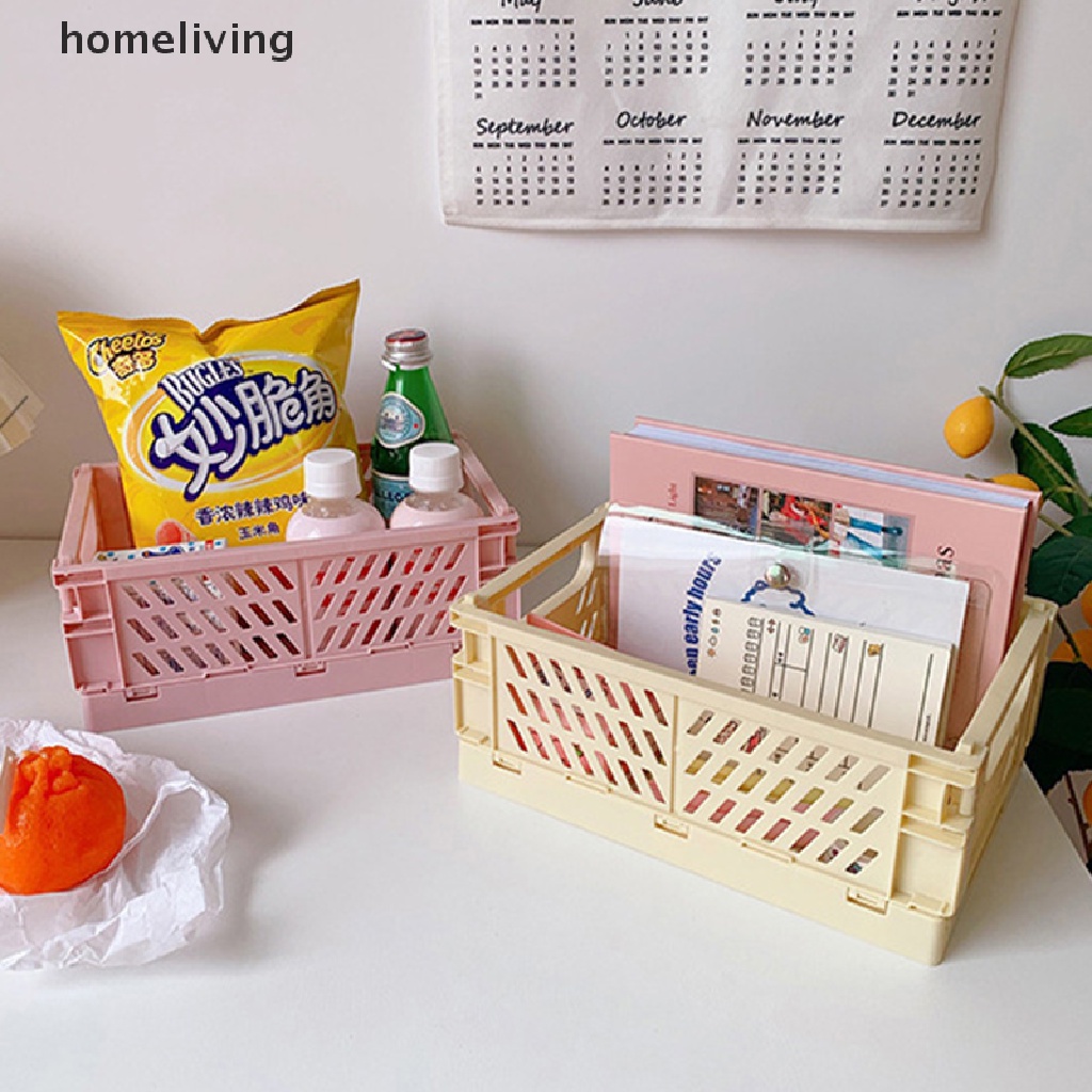 Giỏ Nhựa Mini Đựng Mỹ Phẩm Để Bàn Có Thể Gấp Gọn Tiện Dụng