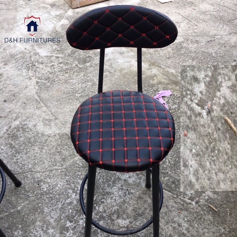Ghế quầy bar cao - Ghế ban công, thu ngân có tựa nệm êm xe hơi thủ công nhiều mẫu-D&H Furnitures