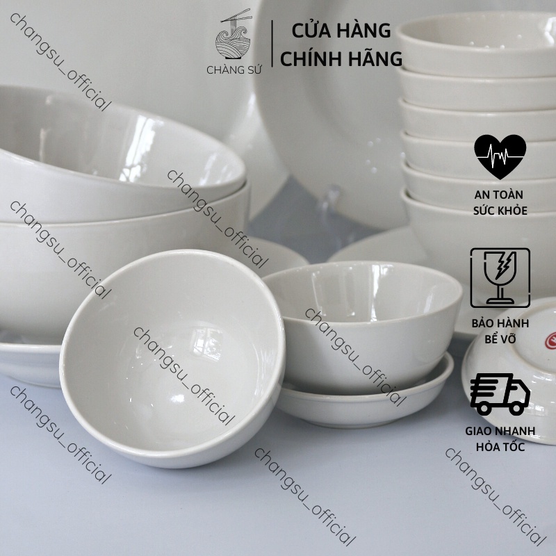 Bộ chén dĩa sứ dễ thương 3 người ăn siêu sang - Set bát đĩa gia đình trẻ đầy đủ món HC B3
