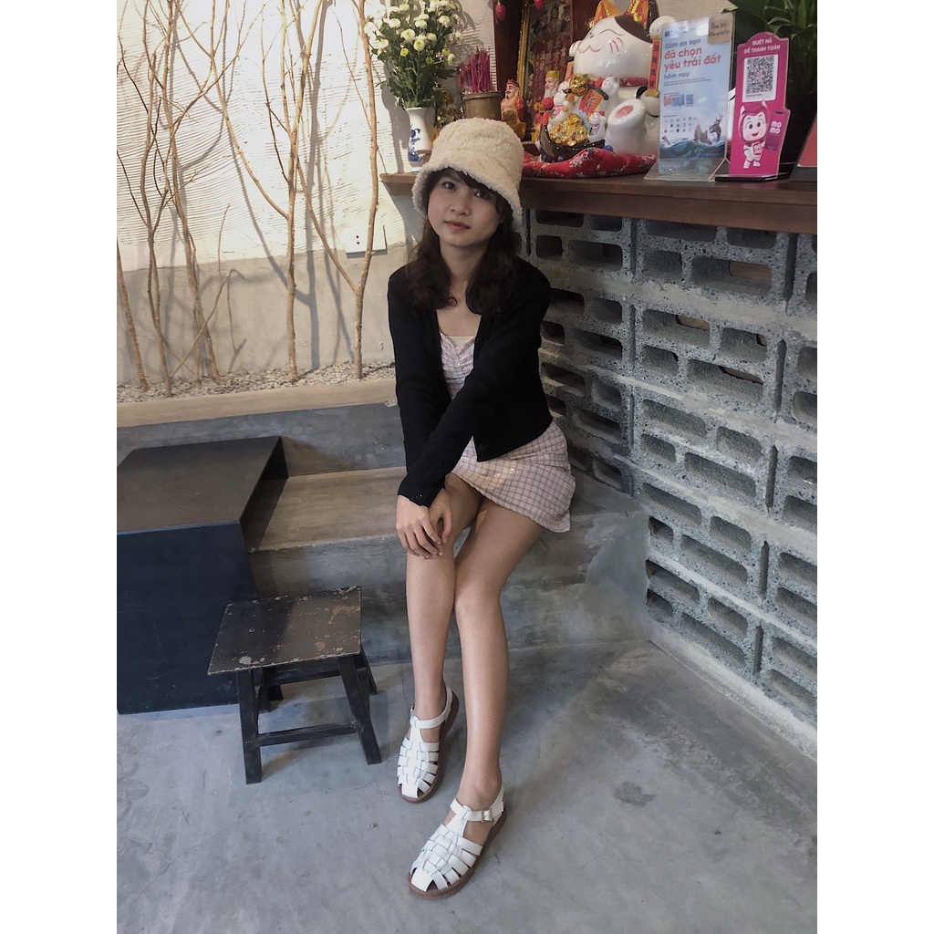 GIÀY SANDAL XĂNG ĐAN ĐỤC LỖ DA BÒ CAO CẤP NỮ THỜI TRANG  MÙA HÈ ĐI BIỂN CHO NỮ