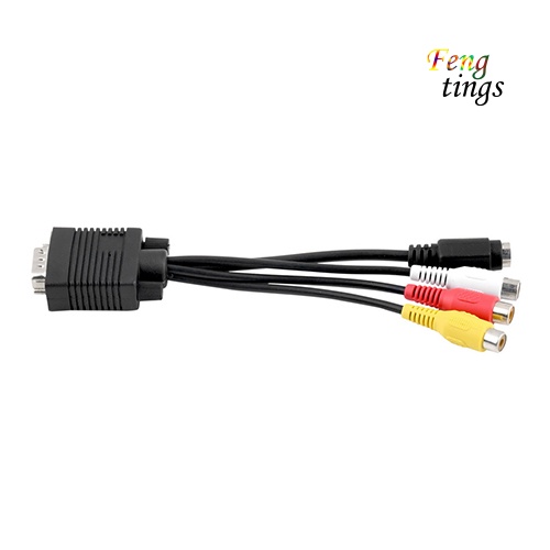 Cáp chuyển đổi VGA sang S-Video 3 RCA TV AV thông dụng cho PC laptop