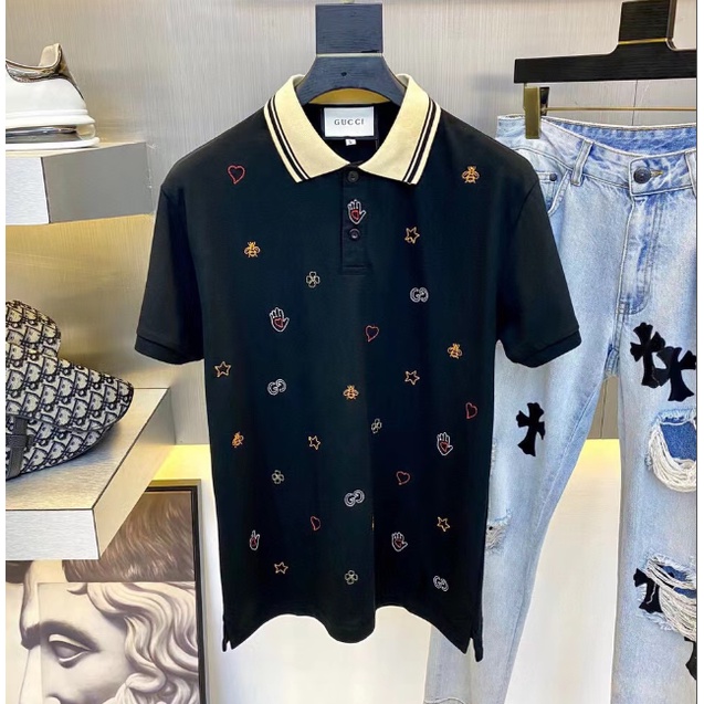 Áo polo Tay Ngắn Bằng Cotton Thêu Chữ Thời Trang Dành Cho Nam