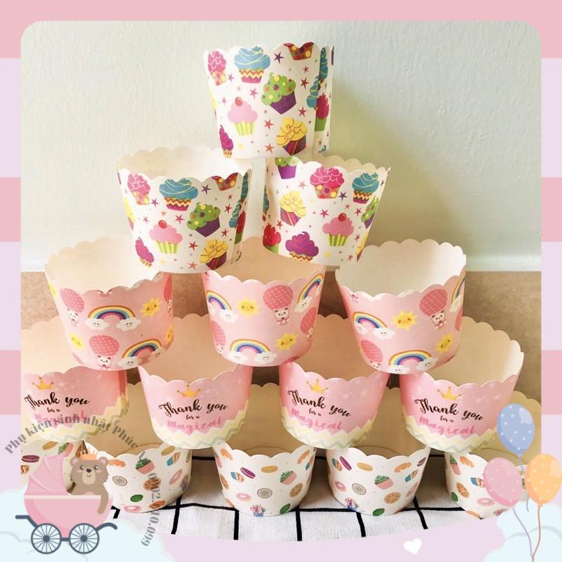 Set 50 ly cupcake nướng bánh muffin (không cần khuôn) giấy cứng