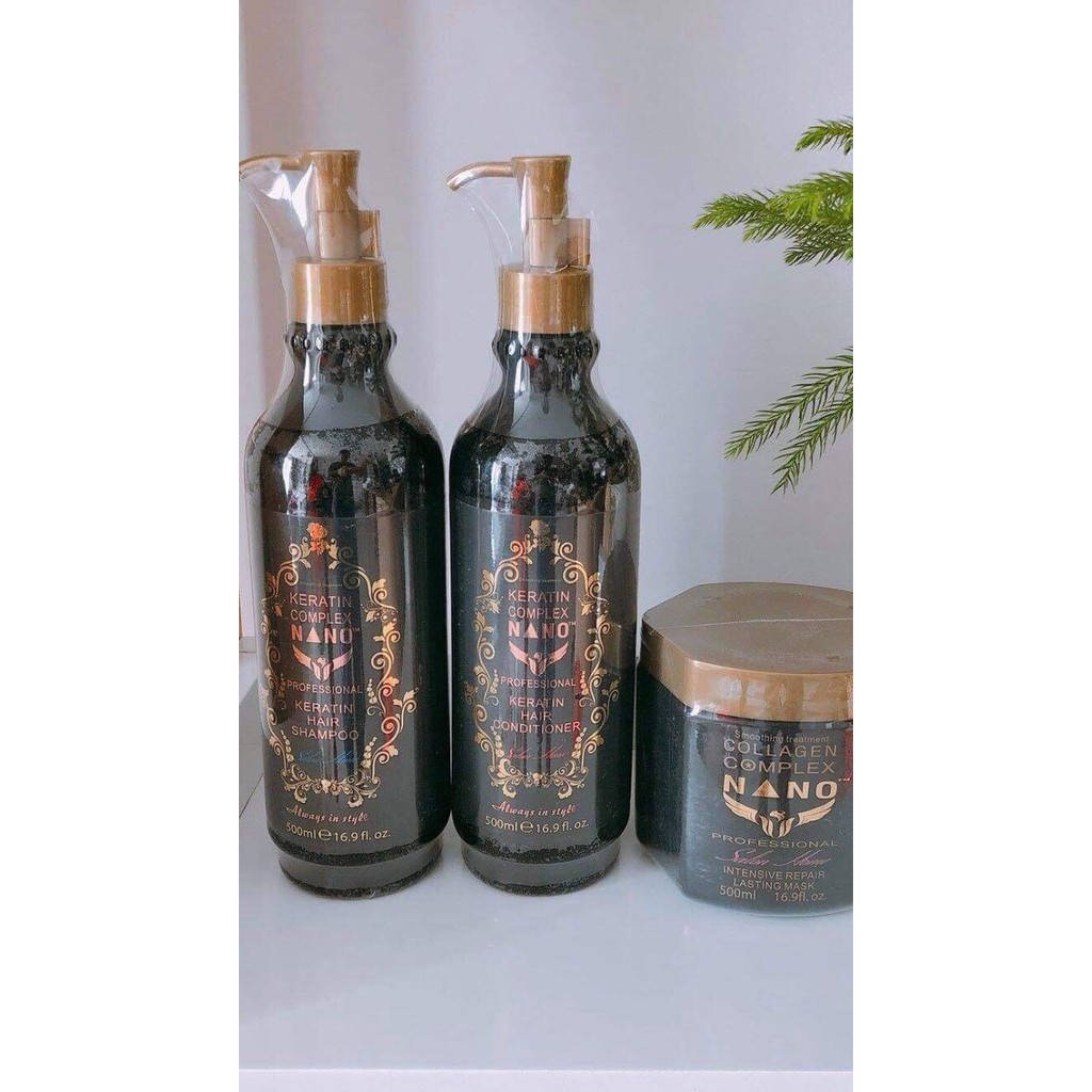 Combo Bộ dầu gội + hấp phục hồi Keratin Nano 500ml Made in USA được hàng triệu salon quan tâm