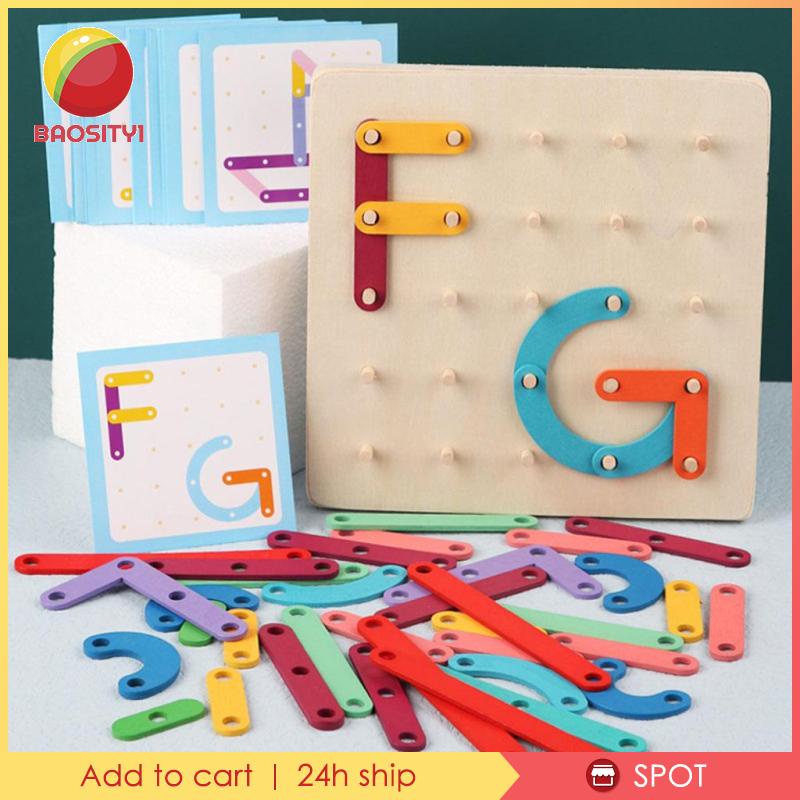 [Baosity1] Đồ Chơi Lắp Ghép Chữ Cái Và Số Bằng Gỗ Nhiều Màu Sắc Cho Bé