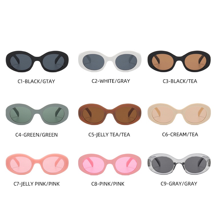 Kính Mát Gọng oval Nhỏ Phong Cách Âu Mỹ 2022