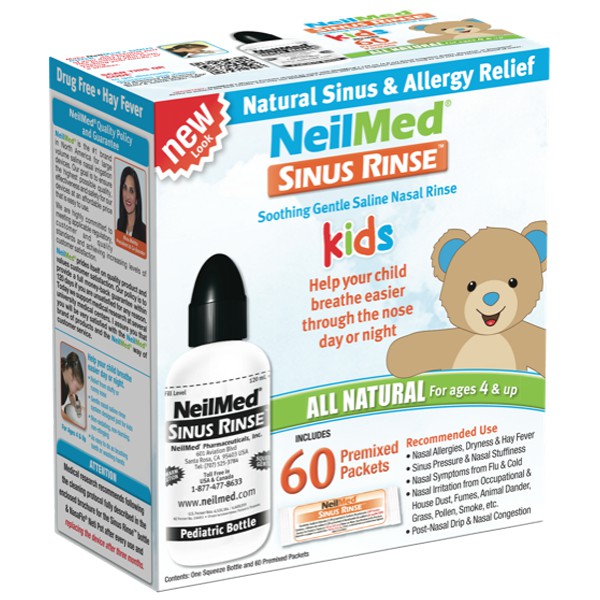 Set bình rửa mũi Neilmed - Dành cho trẻ em (Pediatric Kit) - Set Bình + 60 gói