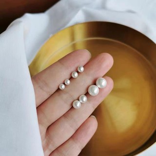 Bông tai nụ Ngọc trắng bạc Ý 925-Minh Tâm Jewelry