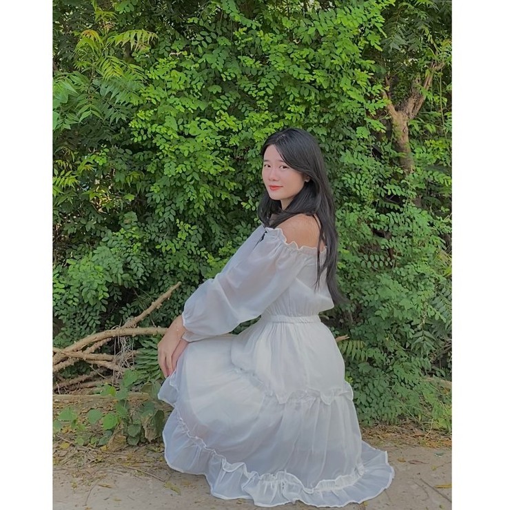 Váy Trễ Vai Dáng Xoè Voan Tơ Xếp Tầng, Váy Trắng Tiểu Thư Kỉ Yếu Prom Dự Tiệc Xinh Xắn (Mặc được 2 kiểu) | BigBuy360 - bigbuy360.vn