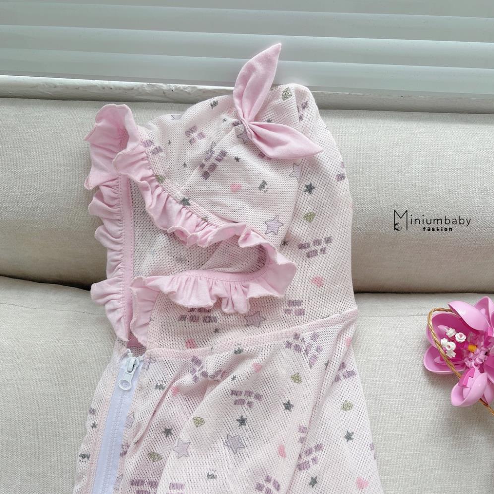 Áo khoác chống nắng cho bé gí, áo thiết kế đi biển, chất liệu cotton thông hơi dạng lưới MiniumBaby-CN1218