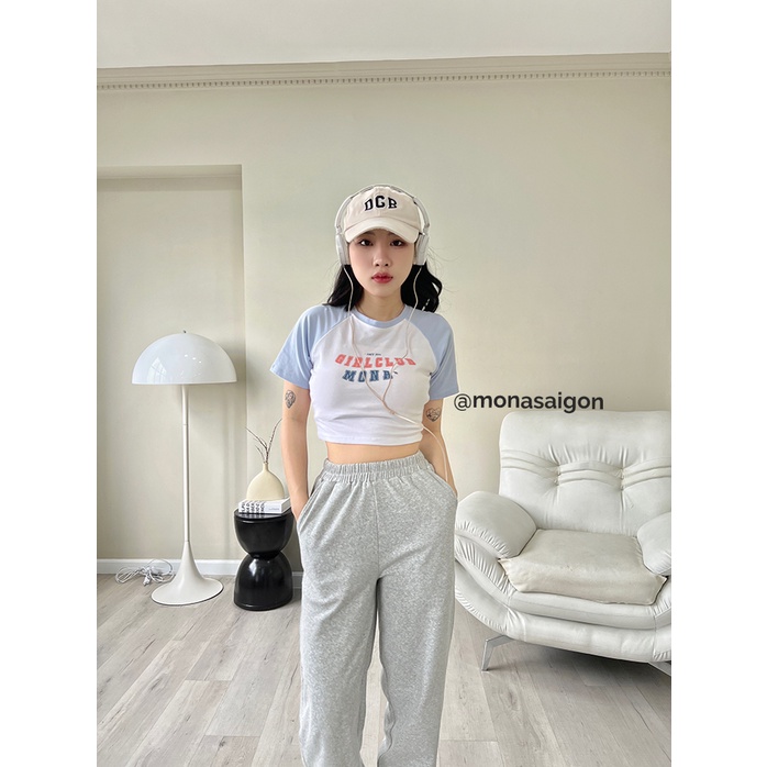 Áo croptop thun Y2K MONÁ - MCLUB