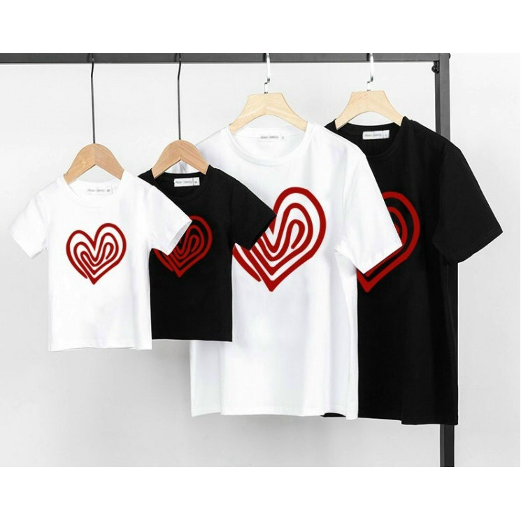 Áo thun Gia đình trái tim xoắn ốc , hai màu trắng đen siêu rẻ , siêu đẹp , giá gốc tận xưởng in theo yêu cầu