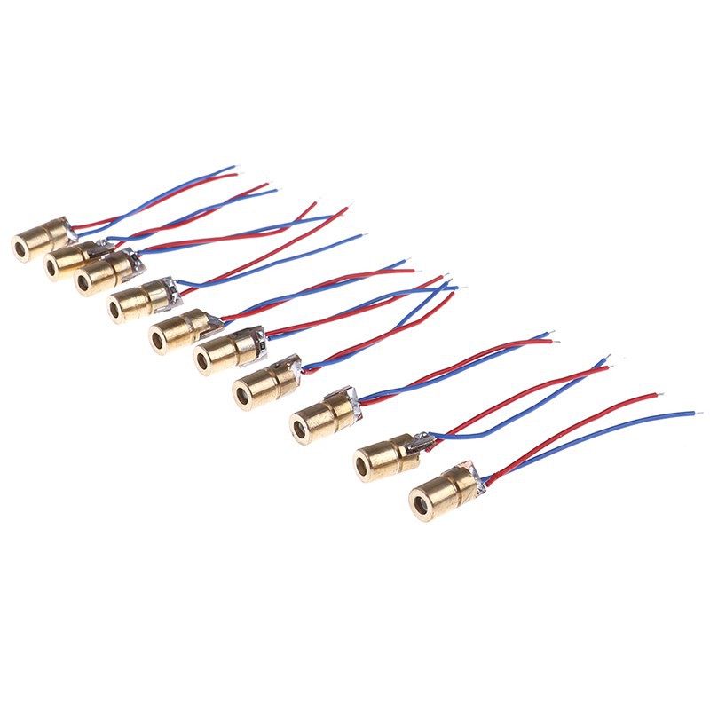 Set 10 Mô Đun Đèn Laser 650nm 6mm 3V 5mW Chuyên Dụng