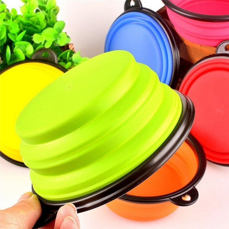 Tô đựng thức ăn cho thú cưng bằng silicon mềm có thể gấp gọn tiện lợi