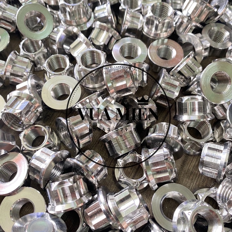 Tán 10li 12li 14li đầu hở chuẩn inox 304 Vua Miên gắn cốt bánh đĩa tải