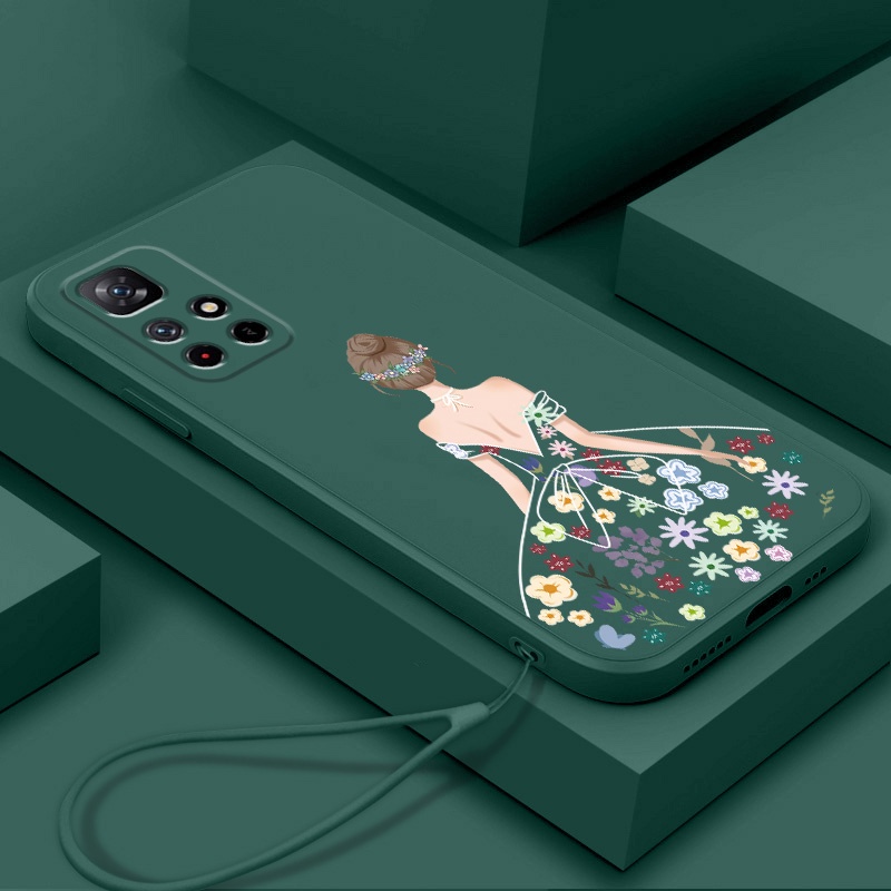 Ốp Điện Thoại TPU Silicon Mềm Họa Tiết Hoa Xinh Xắn Có Dây Đeo Cho Redmi 10 Redmi 9 Redmi 8 Redmi 7