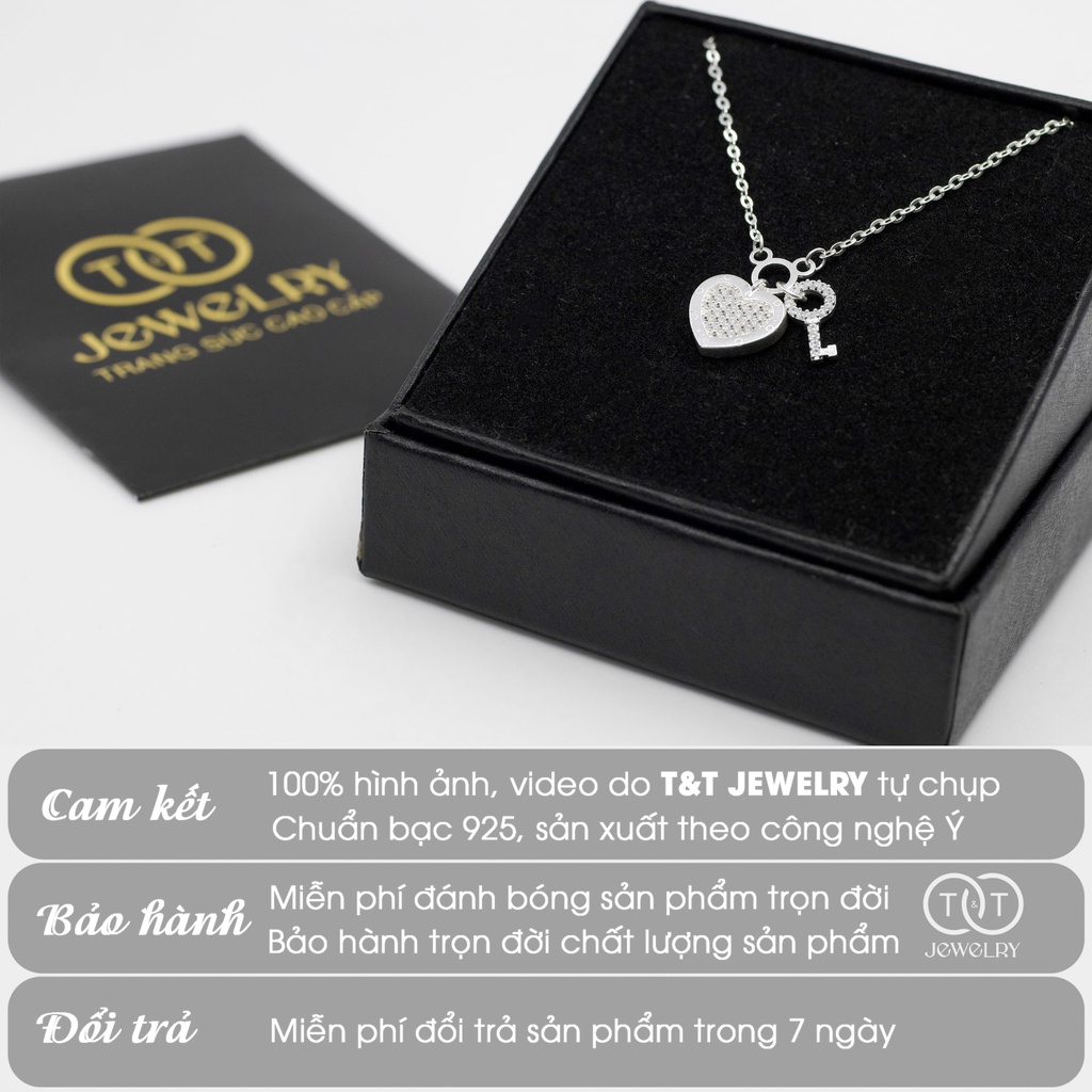 Dây chuyền Bạc Key Of Heart cá tính T&amp;T Jewelry chất liệu Bạc Ý cao cấp DC021