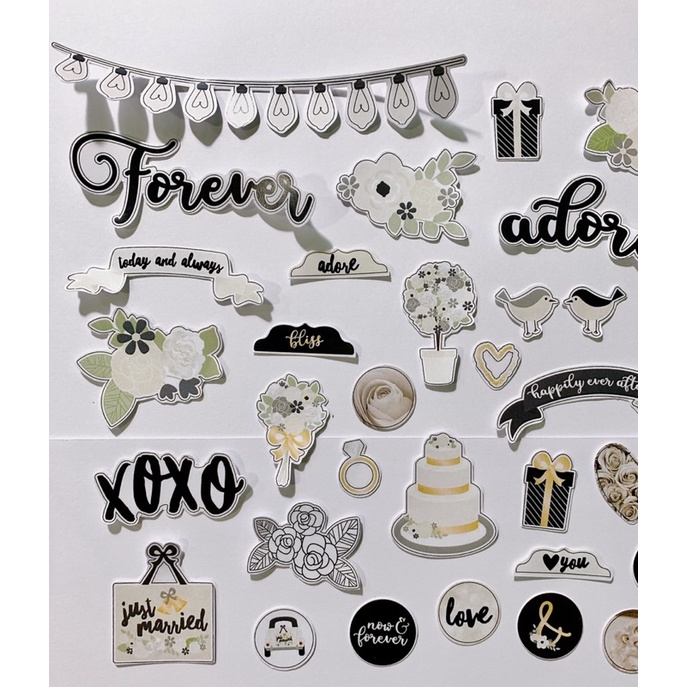 Sticker cắt sẵn chủ đề Forever dùng trang trí love box, scrapbook và khung ảnh nổi