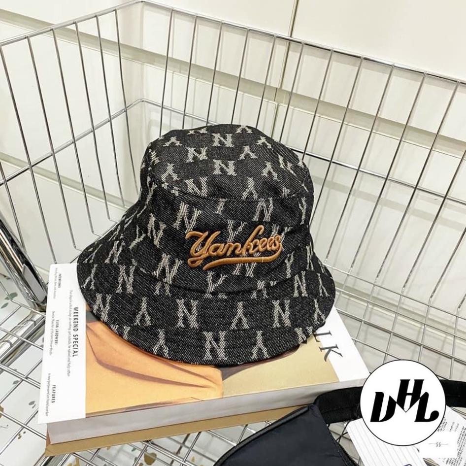 (Hàng VNXK) Nón thời trang, mũ Bucket vành tròn NY Yankees vải Jean đẹp chuẩn thời trang (Ảnh thật)