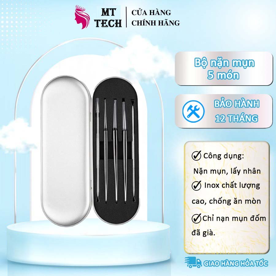 Bộ Dụng Cụ Nặn Mụn 5 Món 5  Chi Tiết Dùng Nặm Các Loại Mụn. Dùng Cá Nhân Spa Tmv