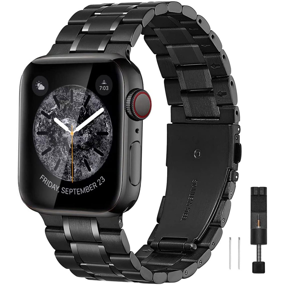 Dây Đeo Thay Thế Bằng Thép Không Gỉ Màu Trơn Cho iWatch 45 / 44 / 42mm 38 / 40 / 41mm 7 6 5 4 3 2 1remium