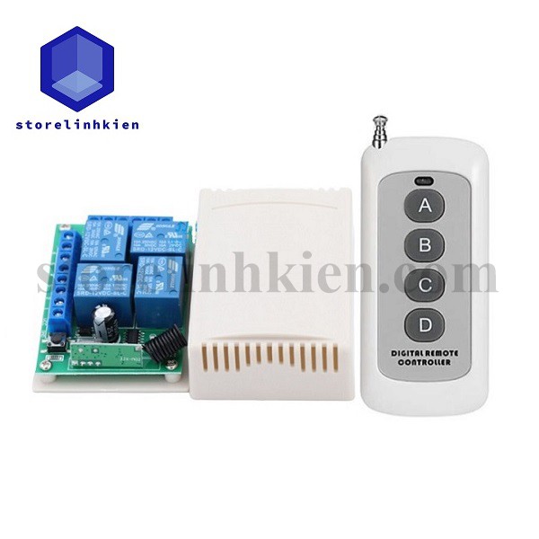 Bộ điều khiển đóng ngắt thiết bị điện từ xa 4 kênh ST-KG04M 12VDC (10A) 500m