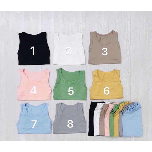 Bộ Ba Lỗ Sát Nách Thun Lạnh Màu Trơn Cho Bé  | QATE60