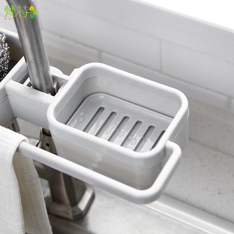 Kệ giá đỡ đựng xà phòng khăn lau khô ráo nước cho bồn rửa nhà bếp