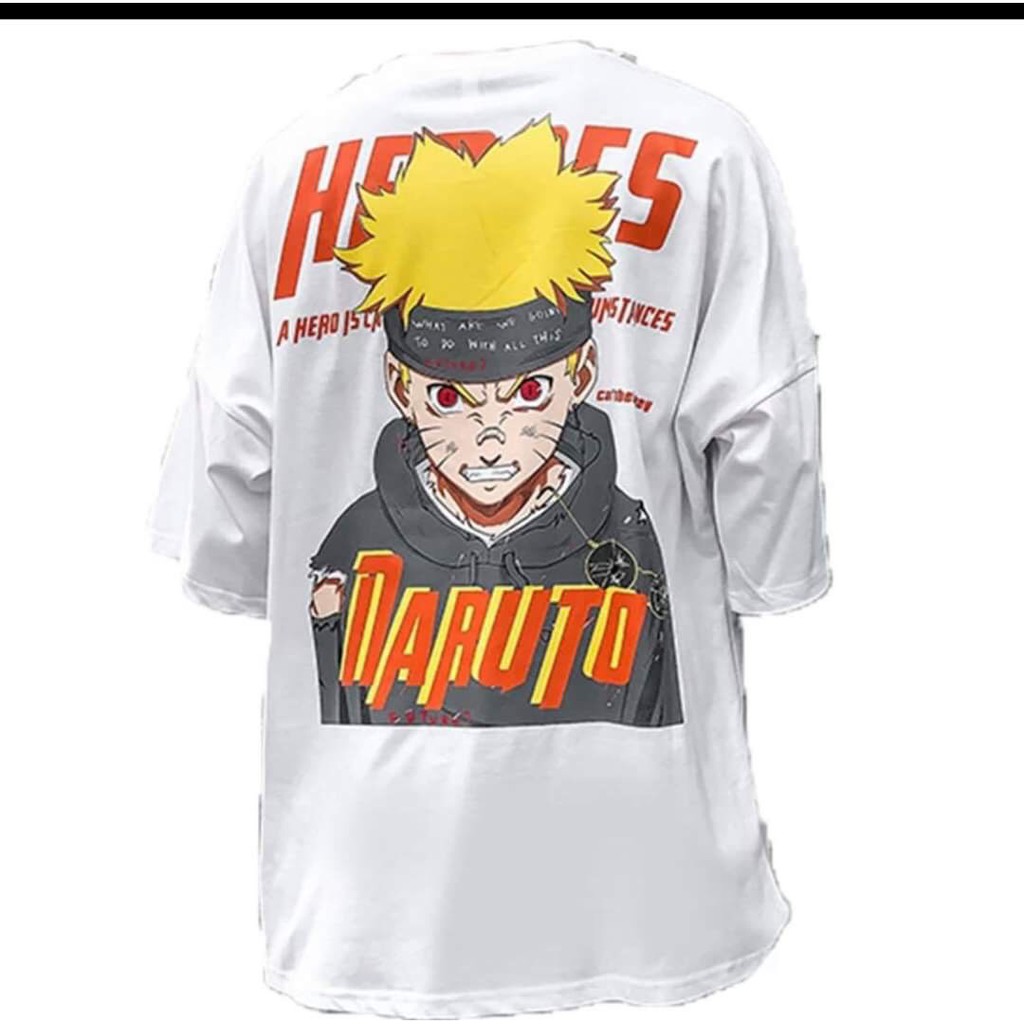 Áo Thun in hình thời trang unisex phong cách oversize NARUTO Tee phông cotton co giãn cặp đôi nam nữ tay lỡ mùa hè đẹp