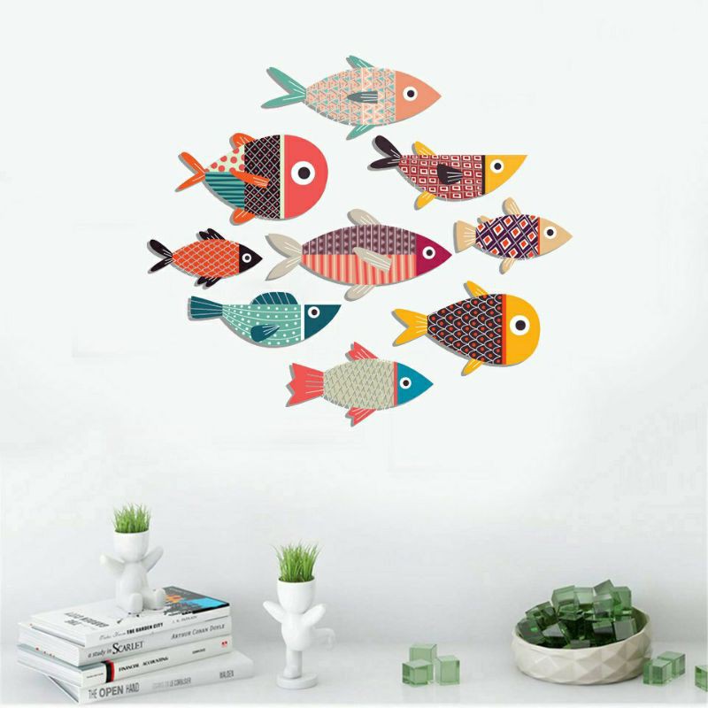 Bộ Cá decor dán tường cao cấp
