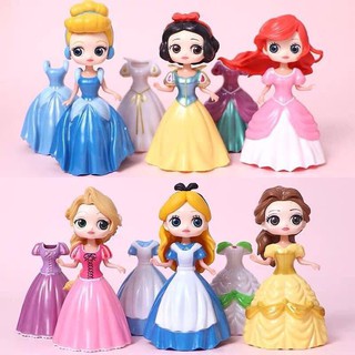 Bộ 6 búp bê công chúa thay váy 12cm