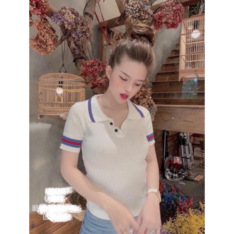 Áo len khuy cổ viền hàng QC