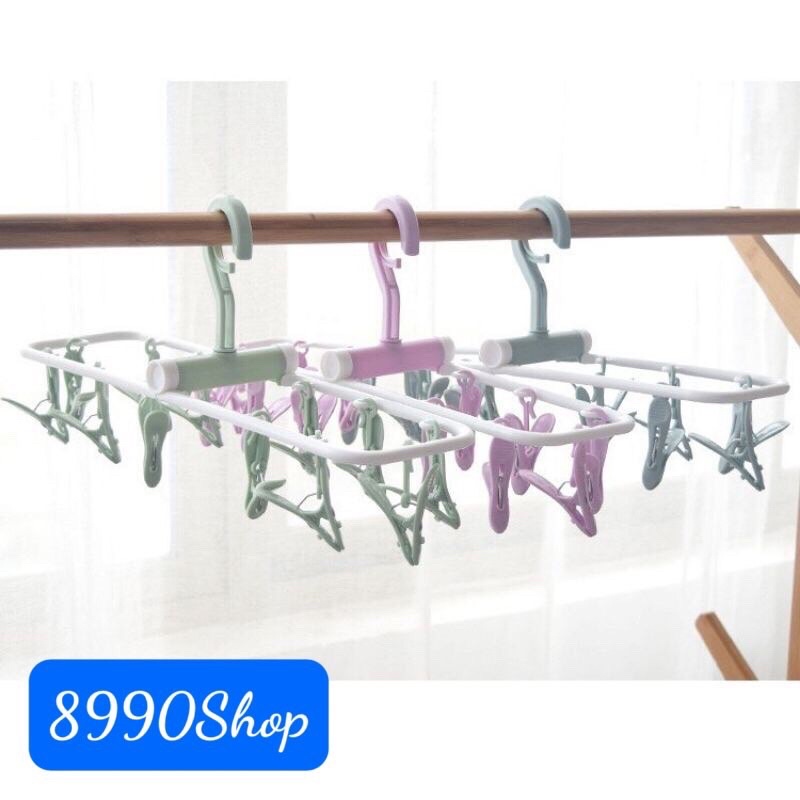 Móc Treo Đồ 12 Kẹp Nhỏ Gọn Tiện Ích