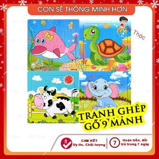 Đồ chơi xếp hình💚FREESHIP💚Tranh ghép hình bằng gỗ 9 mảnh cho bé phát triển tư duy
