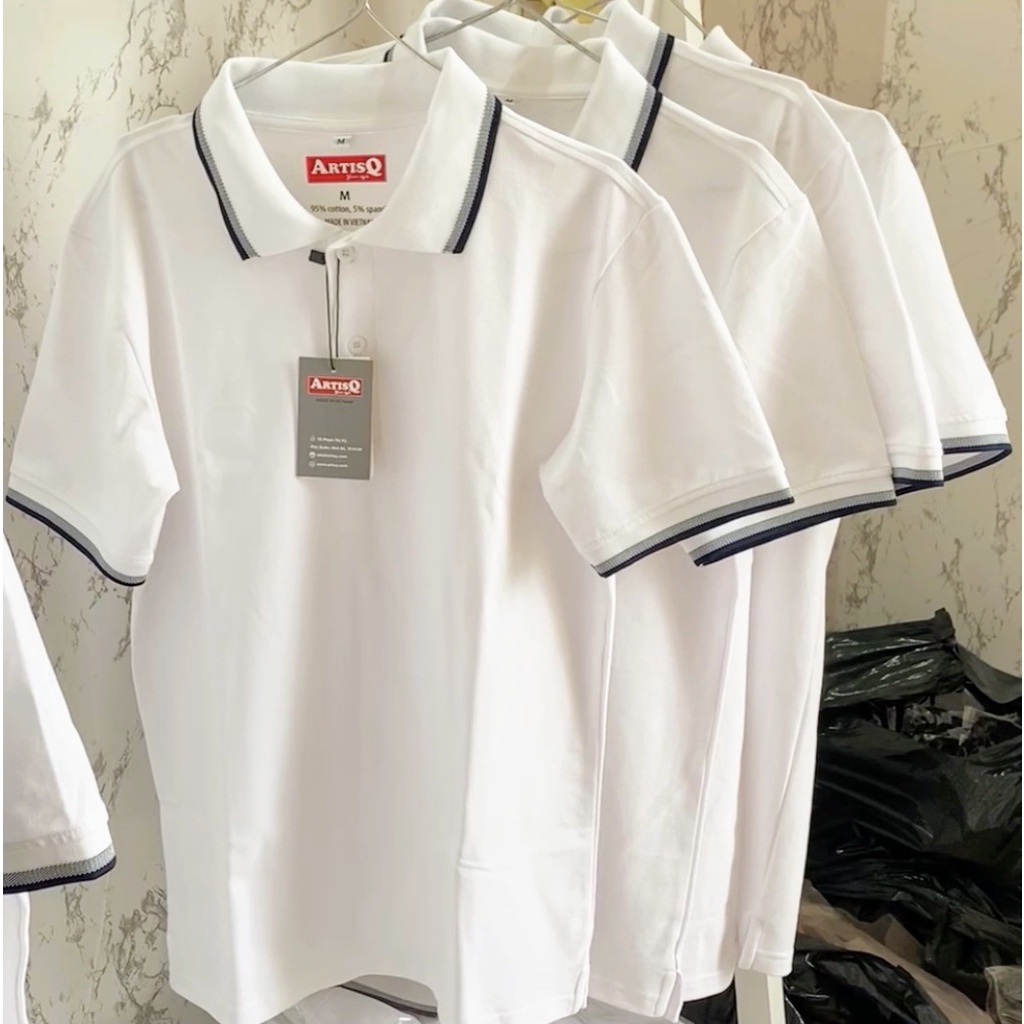 Áo thun Polo nam, hàng thiết kế, vải cá sấu cotton cao cấp,  viền cổ và tay siêu đẹp,màu Trắng
