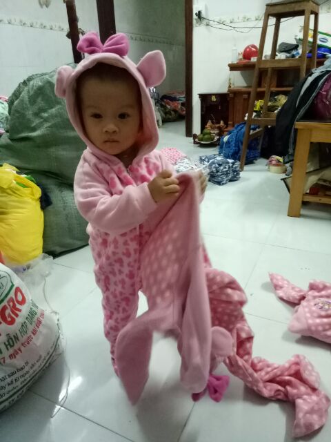 Body nỉ chất dày kéo khóa có nón hàng xuất Disney