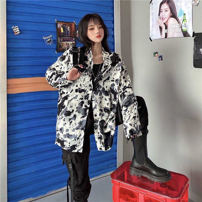 Sơ mi loang RUBY HOUSE86 chất von lụa mềm mát mịn from rộng unisex hot hit
