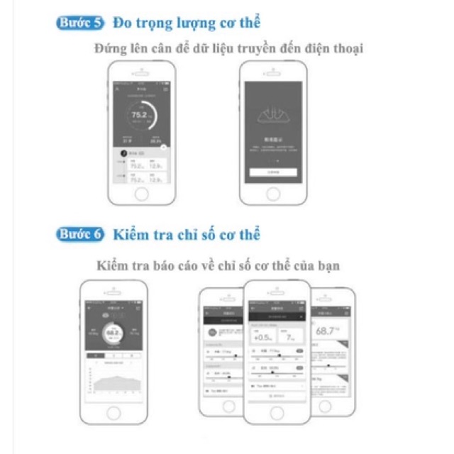 Cân sức khỏe thông minh phân tích  chỉ số cơ thể thông qua kết nối Bluetooth