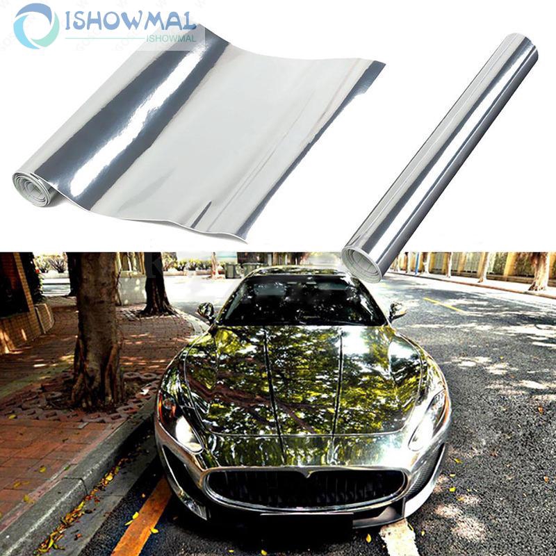 Cuộn phim dán hiệu ứng tráng gương màu bạc trang trí cho xe hơi chống thấm nước tiện dụng