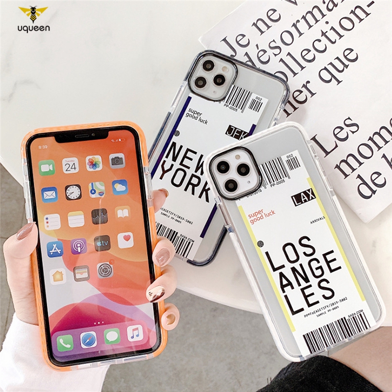 UQ Funny Travel City Boarding Pass Phone Case For iphone 11 Pro Max XR X XS Max 7 8 plus Back Cover Silicone Soft Cases Cute Funda