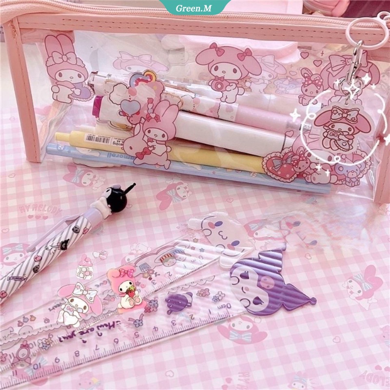 Hộp Đựng Bút Trong Suốt Hình Kuromi My Melody Cinnamoroll Dễ Thương Diy