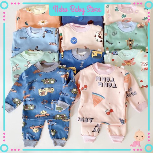 Set nỉ bông dài tay cho bé ⚡𝗙𝗥𝗘𝗘𝗦𝗛𝗜𝗣⚡ Bộ nỉ bông dài tay cho bé hàng loại 1 họa tiết xinh xắn
