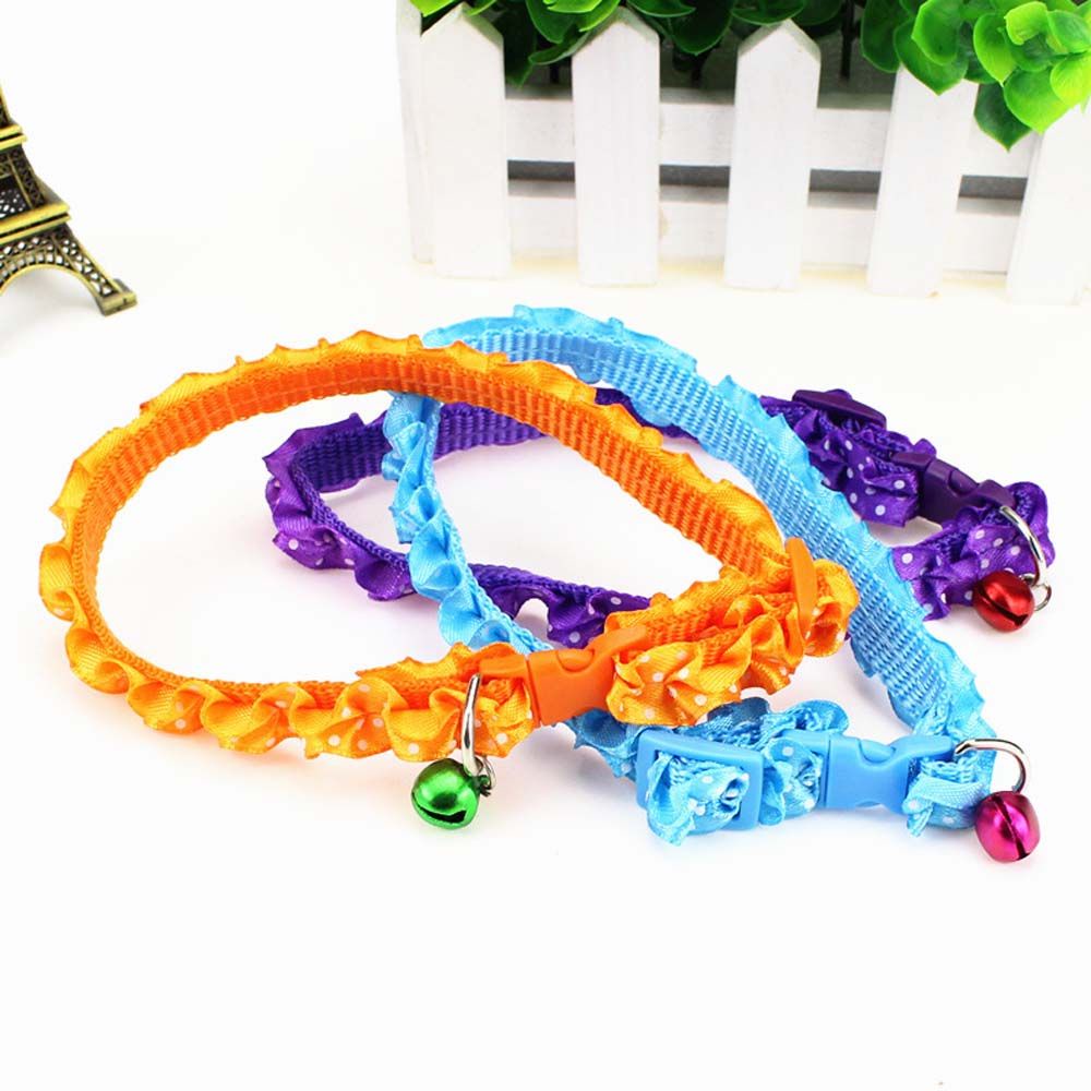 YIYU Vòng cổ họa tiết chấm bi đính chuông đáng yêu cho thú cưng