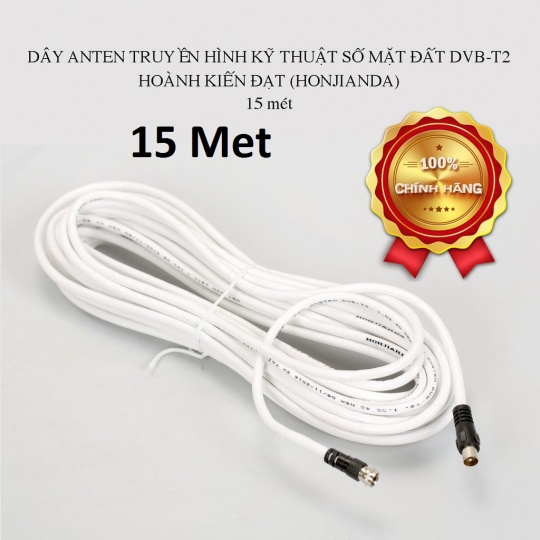 (SALE 3 NGÀY) CÁP ANTEN - TRUYỀN HÌNH KỸ THUẬT SỐ MẮT ĐẤT DVB-T2 DÀI 15M - CÓ SẮN JACK NỐI (GIÁ RẺ)