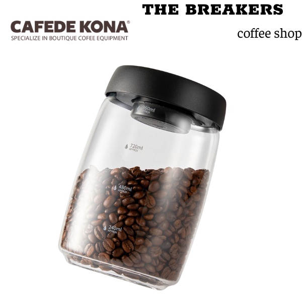 Hũ Đựng Cà Phê Thủy Tinh Van Hút Chân Không Cafede Kona