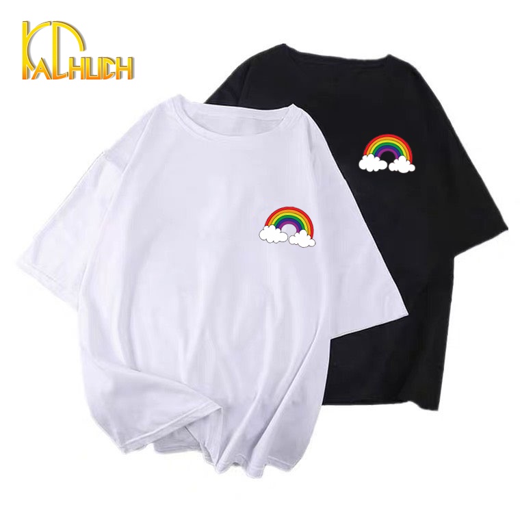 ÁO THUN NAM NỮ UNISEX TAY LỠ FORM RỘNG IN CẦU VỒNG